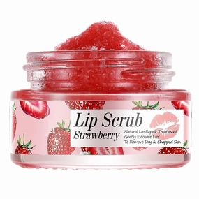 STRAWBERRY LIP SCRUB FOR NATURAL LIPREMOVE DRY & REPAIR TREATMENT GENTLY EXFOLIATE LIPS | TO REMOVE DRY 10 gm