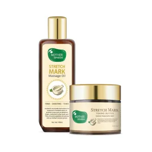 Stretch Mark Repair & Body Toning Kit with Stretch Mark Oil & Stretch Mark Toning Butter with Kachur, Peepal and Ayurvedic Formulation
