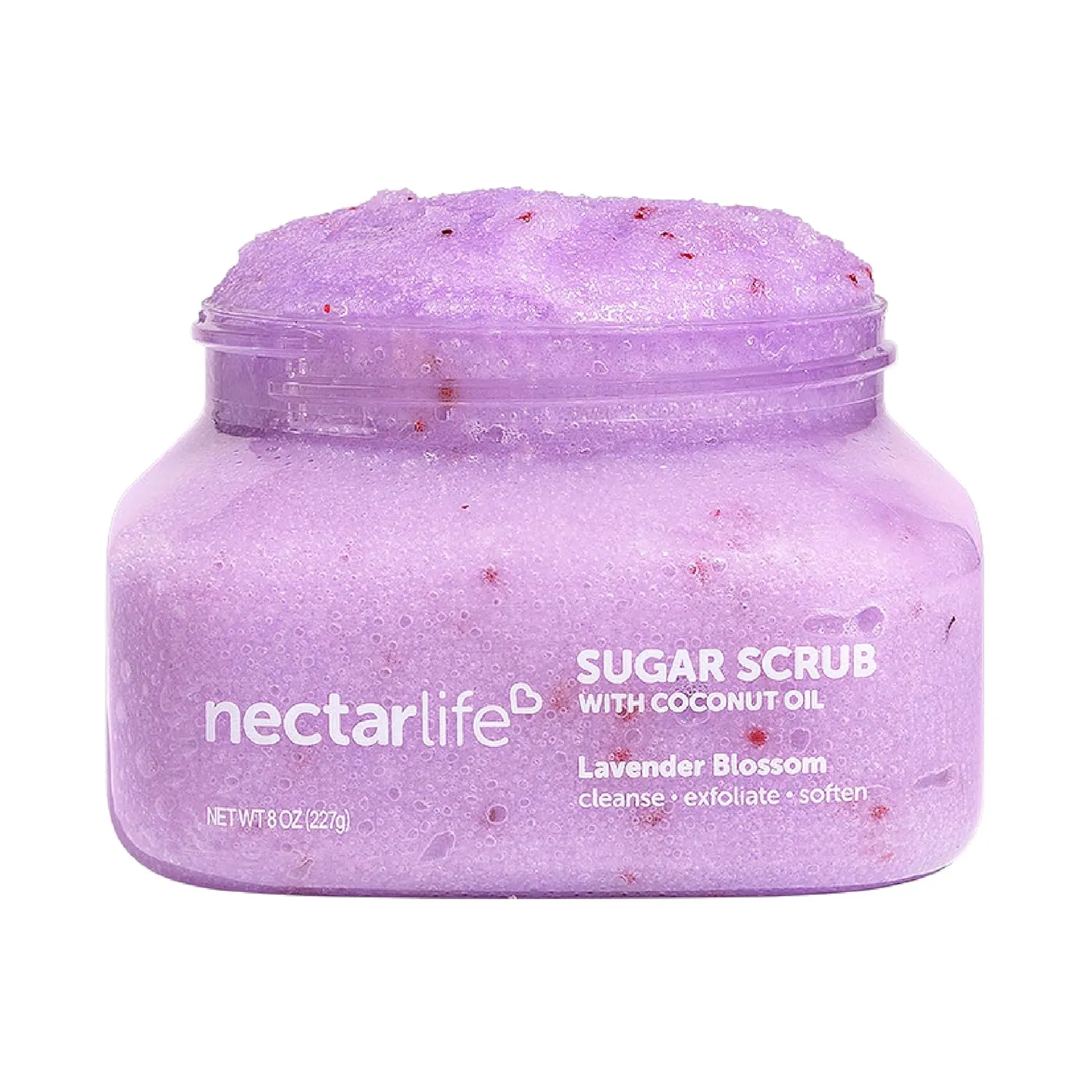 Sugar Body Scrub, Exfoliating Body Scrub with Moisturizing Shea Butter and Coconut Oil, Paraben Free, SLS Free, Cruelty Free Skin Care for Women and Girls, Handmade Fresh, 8 Oz (Lavender)