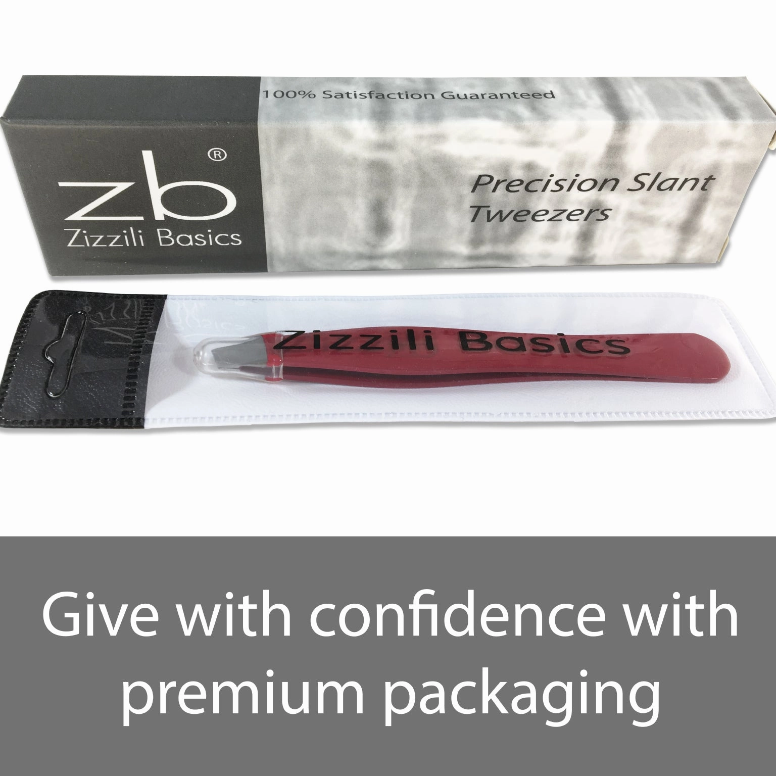 Surgical Grade Stainless Steel Slant Tweezers | Ruby Red