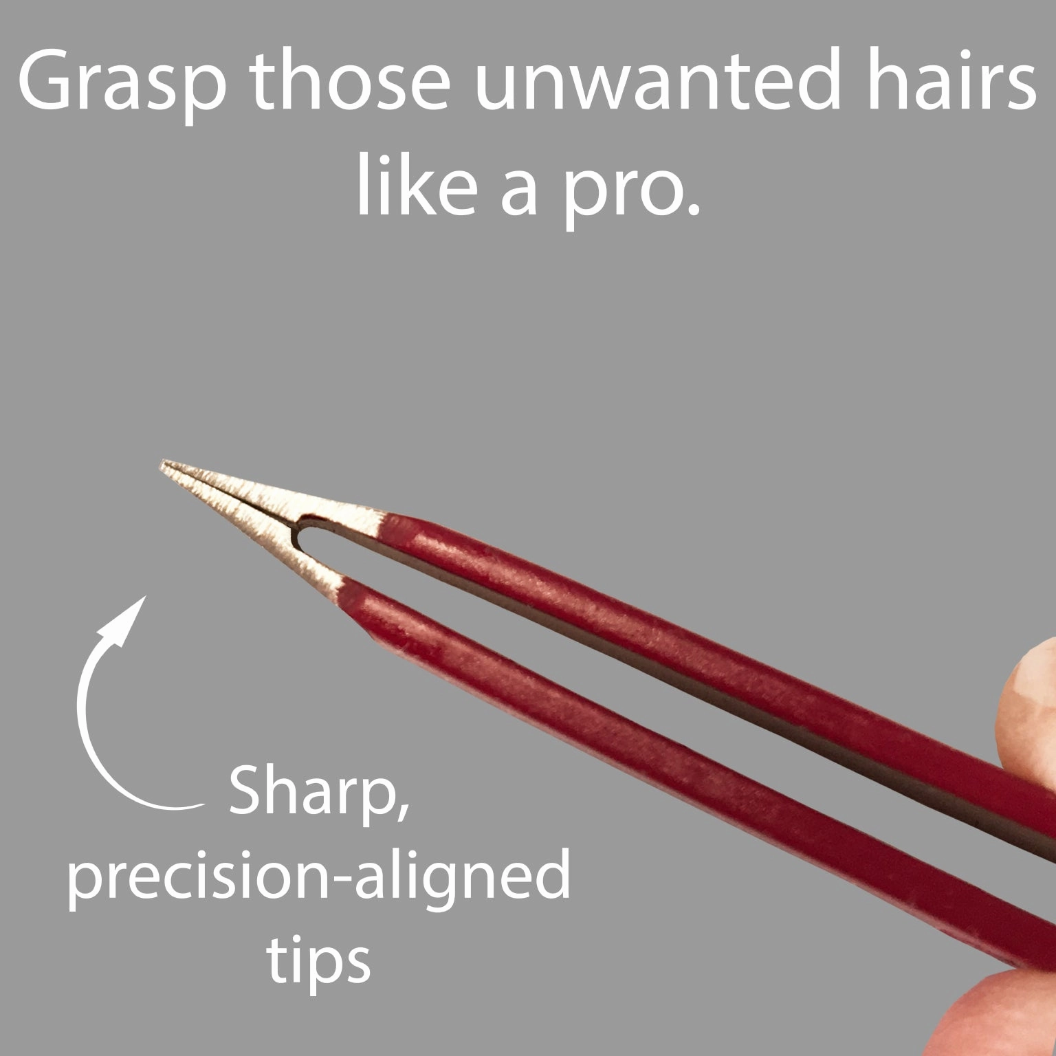 Surgical Grade Stainless Steel Slant Tweezers | Ruby Red