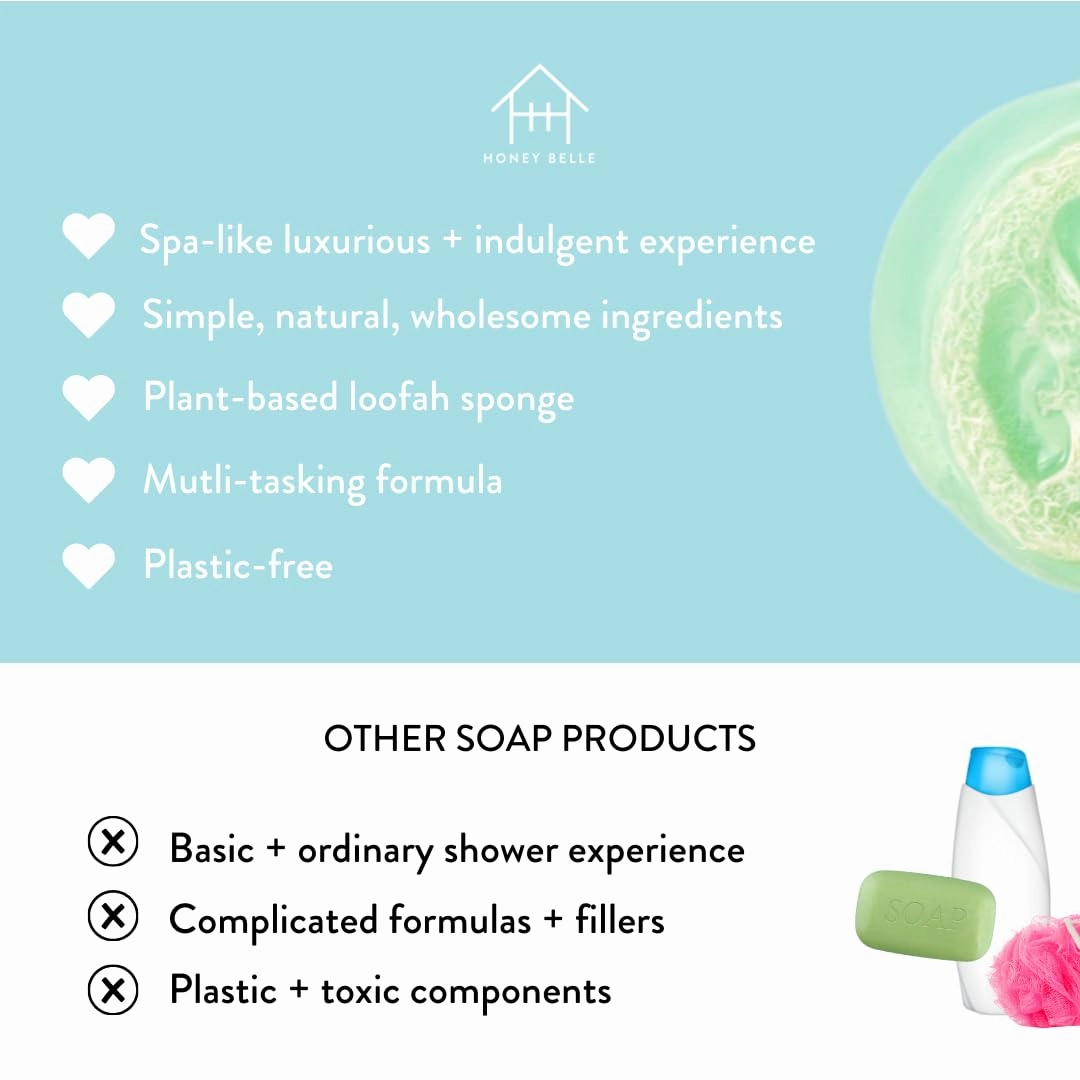 Sweet Jasmine Exfoliating Loofah Soap 2-Pack - Exfoliating Bar Soap with Loofah Inside - Cleansing, Moisturizing, Nourishing, Scrubby Soap - Plant-Based, Eco-Friendly, Vegan, Cruelty-Free