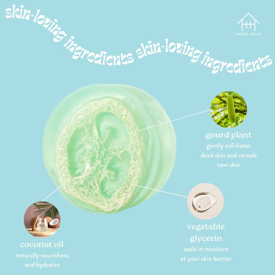 Sweet Jasmine Exfoliating Loofah Soap 2-Pack - Exfoliating Bar Soap with Loofah Inside - Cleansing, Moisturizing, Nourishing, Scrubby Soap - Plant-Based, Eco-Friendly, Vegan, Cruelty-Free