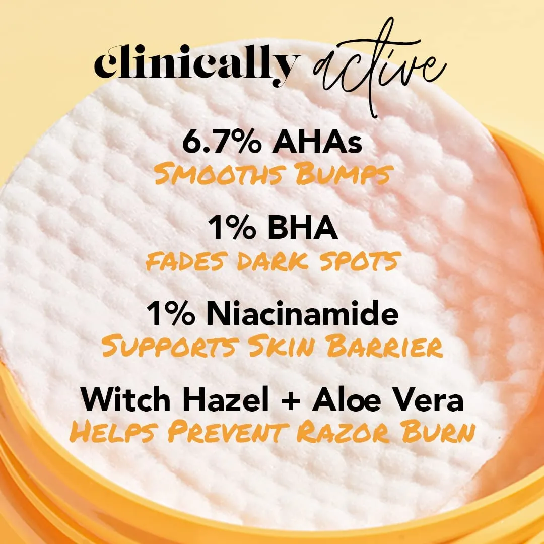 SweetSpot Labs Buff & Brighten [2 Pack] Daily Ingrown Hair Treatment with Salicylic Acid and Niacinamide, Safe for Bikini Area, Exfoliating & Brightening Pads