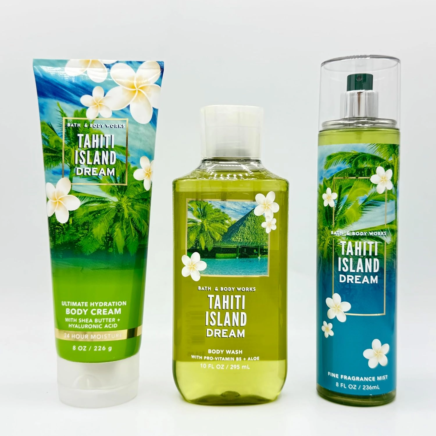 Tahiti Island Dream Bath & Body 3-Piece Bundle | Body Wash, Fine Fragrance Mist and Ultimate Hydratation Body Cream