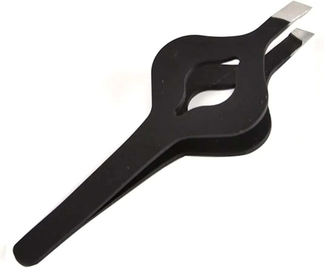 TEMKIN Tweezers Slant Tip Hair Removal Tweezers Stainless Steel Slanted Flat Point Tip Removal Professional Eye Brow Tweezers Tweezers