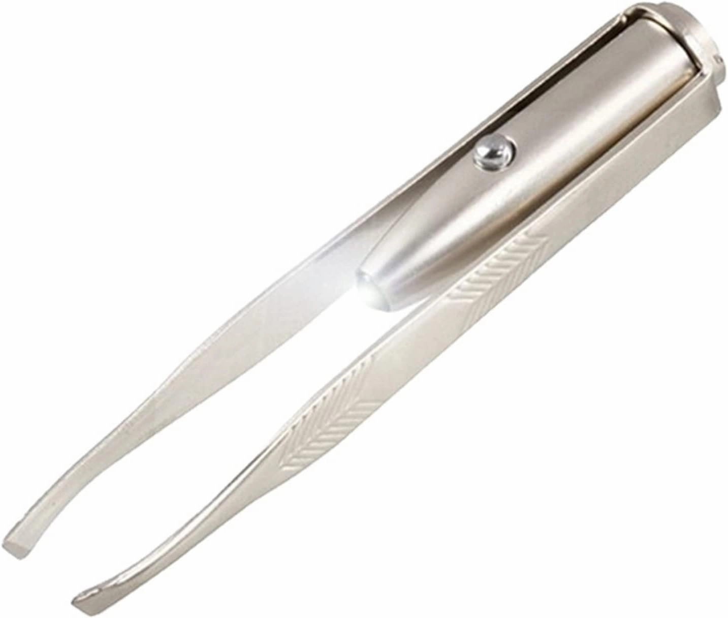 TEMKIN Tweezers New Professional Stainless Steel Makeup LED Light Slant Tip Hair Removal Eyelashes Eyebrow Tweezers Makeup Tool Tweezers Bulk Tweezers