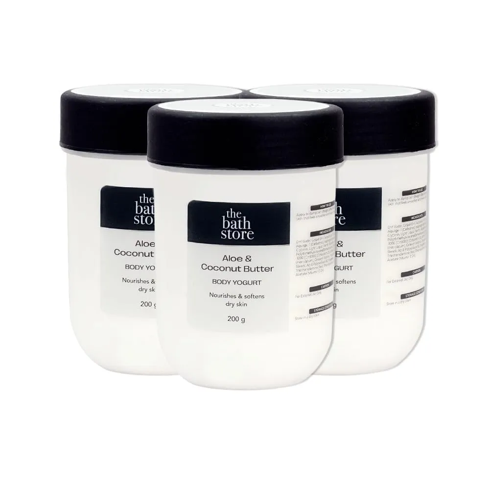 The Bath Store Aloe Butter and Coconut Butter Body Yogurt - 200gm (Pack of 3)