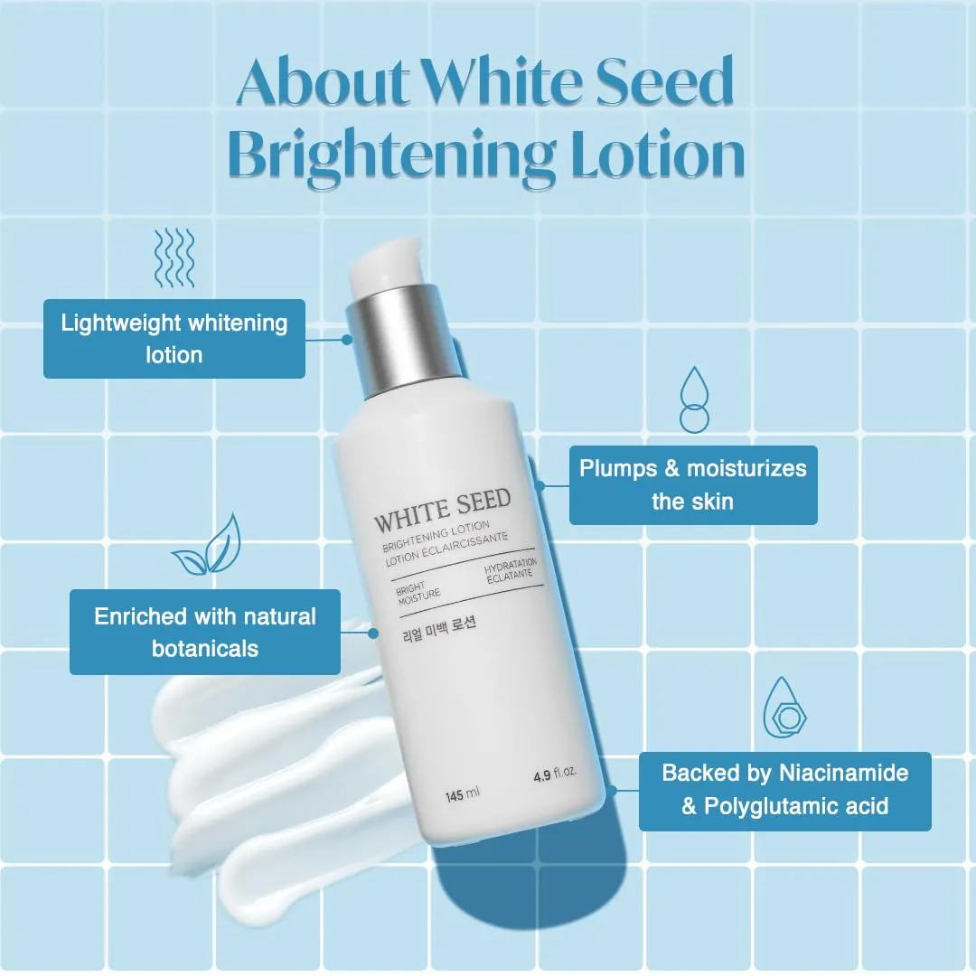 The Face Shop White Seed Brightening Lotion Face Moisturizer - Targets Dark Spots, Dullness and Dryness - Brightening, Hydrating - Niacinamide - Skin Care - Korean Skin Care Moisturizer Face Cream