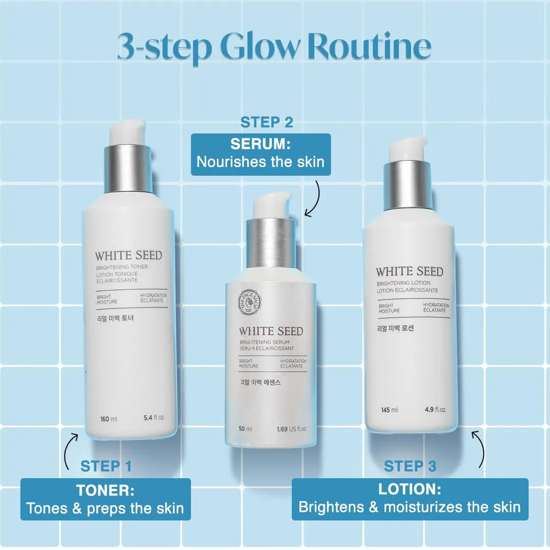 The Face Shop White Seed Brightening Lotion Face Moisturizer - Targets Dark Spots, Dullness and Dryness - Brightening, Hydrating - Niacinamide - Skin Care - Korean Skin Care Moisturizer Face Cream