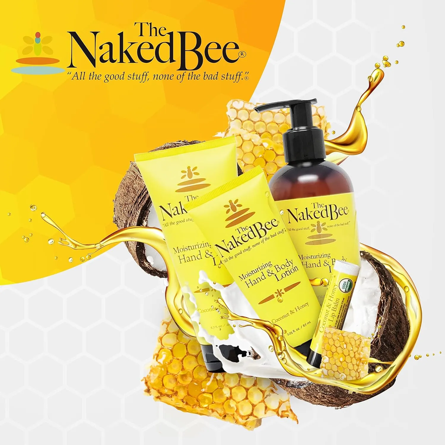 The Naked Bee Nourishing Body Lotion for All Skin Types (6.7 oz) Moisture Replenishing Lotion for Dry Skin with Cococnut & Honey