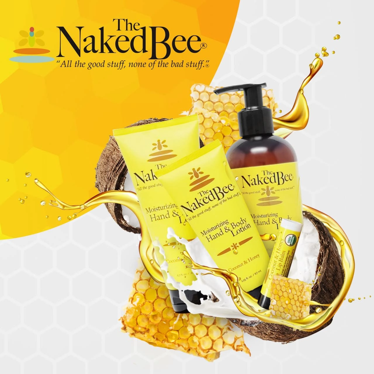 The Naked Bee Nourishing Body Lotion for All Skin Types (8 oz)- Moisture Replenishing Lotion for Dry Skin with Coconut & Honey