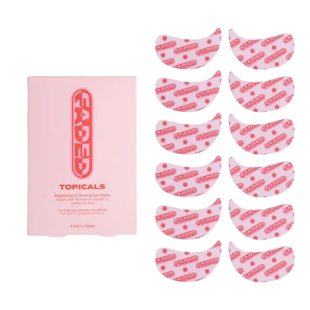 Topicals Faded Brightening Under Eye Masks | Revitalizing Patches to Depuff, Hydrate, and Illuminate | Diminishes Dark Circles and Fine Lines | Made with Kojic Acid, Caffeine & Niacinamide