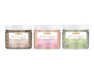Tranquil Spa Body Scrubs | Coffee and Shea, Himilayan and Aloe | Hemp Seeds and Honey | Set of 3 18oz | Home and Body Company