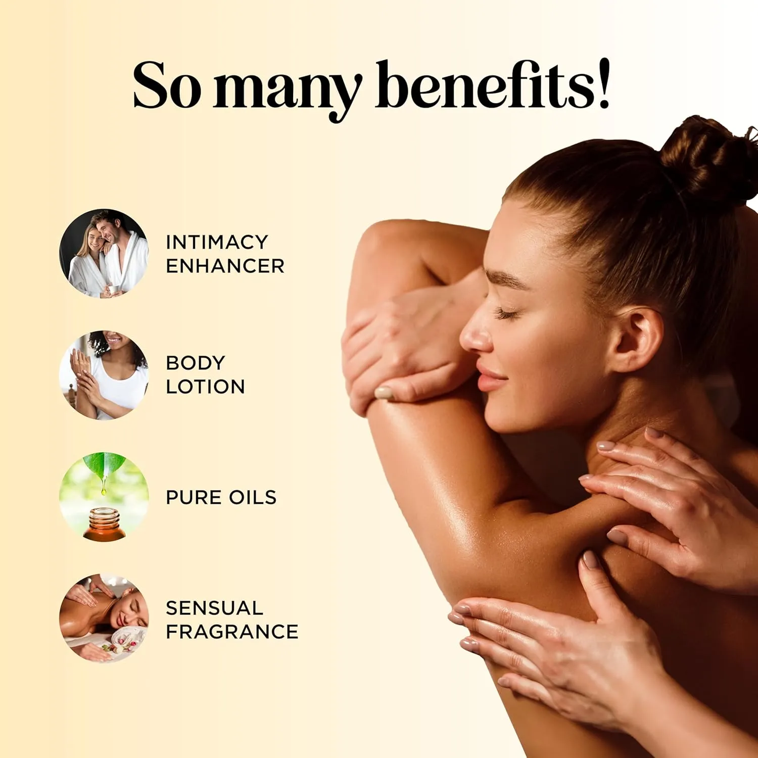 Tropical Massage Oil for Couples Relaxation - Full Body Massage Oil for Date Night with Smooth Gliding Coconut and Sweet Almond Oil with Mango Scent - Non GMO Gluten Free & Vegan (16 Fl Oz)
