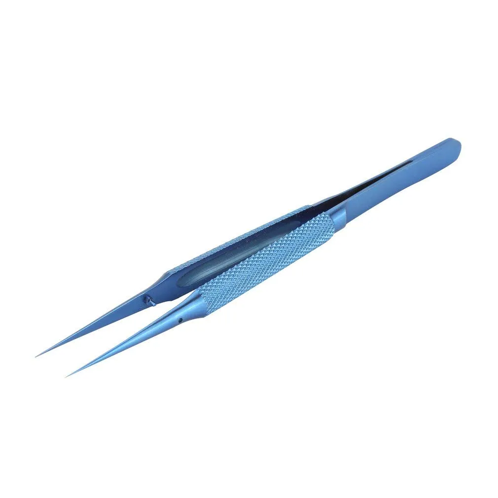 Tvoip 1Pcs Precision Titanium Alloy Tweezers Fly Line Fingerprint Forceps Clips for Electronic Components Copper Wire Picking Tools (BT-15 Pointed Tweezers)