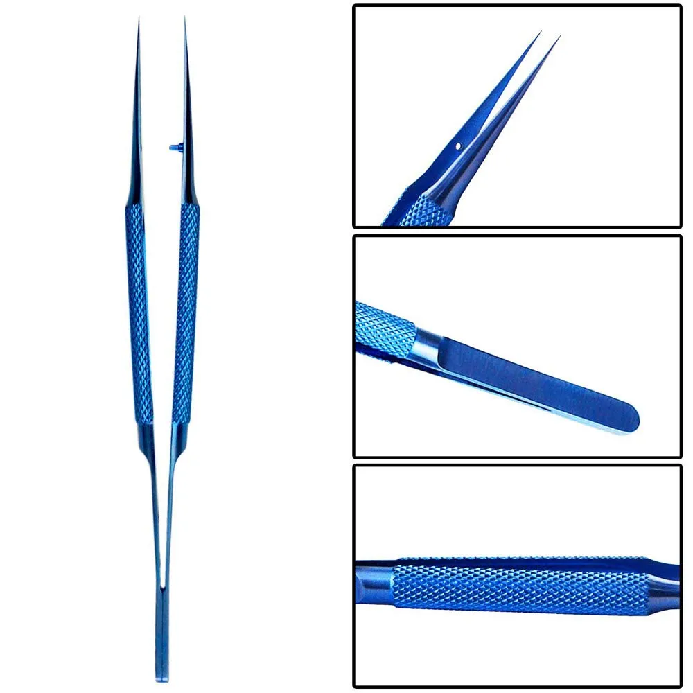 Tvoip 1Pcs Precision Titanium Alloy Tweezers Fly Line Fingerprint Forceps Clips for Electronic Components Copper Wire Picking Tools (BT-15 Pointed Tweezers)