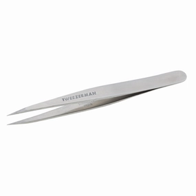 Tweezerman Steel Point Tweezer, Silver, 2 x 6 inches, Modern, Professional Quality for Eyebrow Precision, Facial and Ingrown Hair Removal