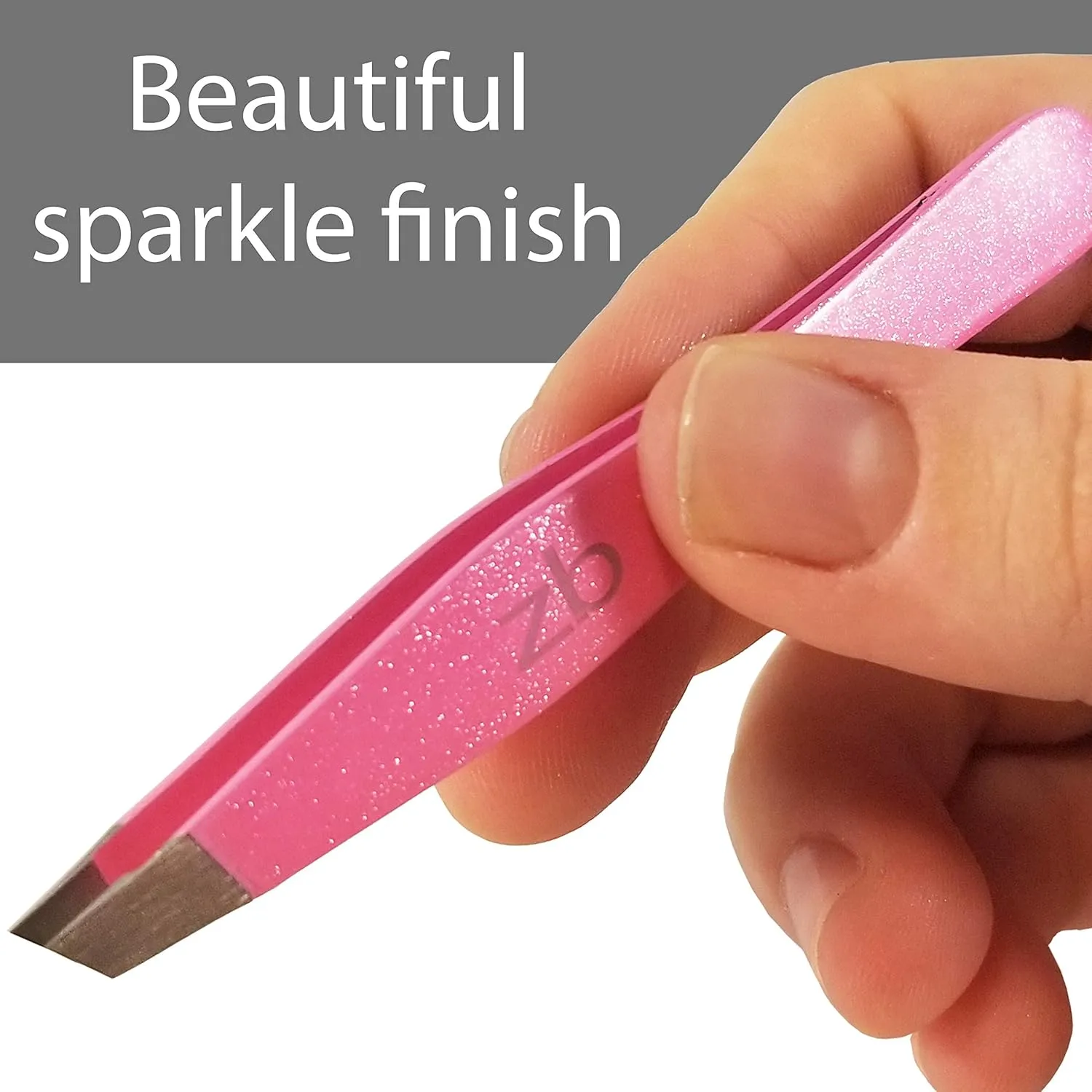 Tweezers – Surgical Grade Stainless Steel - Slant Tip for Expert Eyebrow Shaping and Facial Hair Removal – with Protective Pouch (Bubblegum Pink)