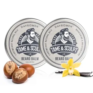 Unscented   Vanilla Beard Balm (4 Oz), Beard Balm for Men, with Olive Fruit Oil, Coconut Oil, Shea Butter, Jojoba Seed Oil - Styles, Strengthens & Softens Beards, Leave in Conditioner Wax for Men