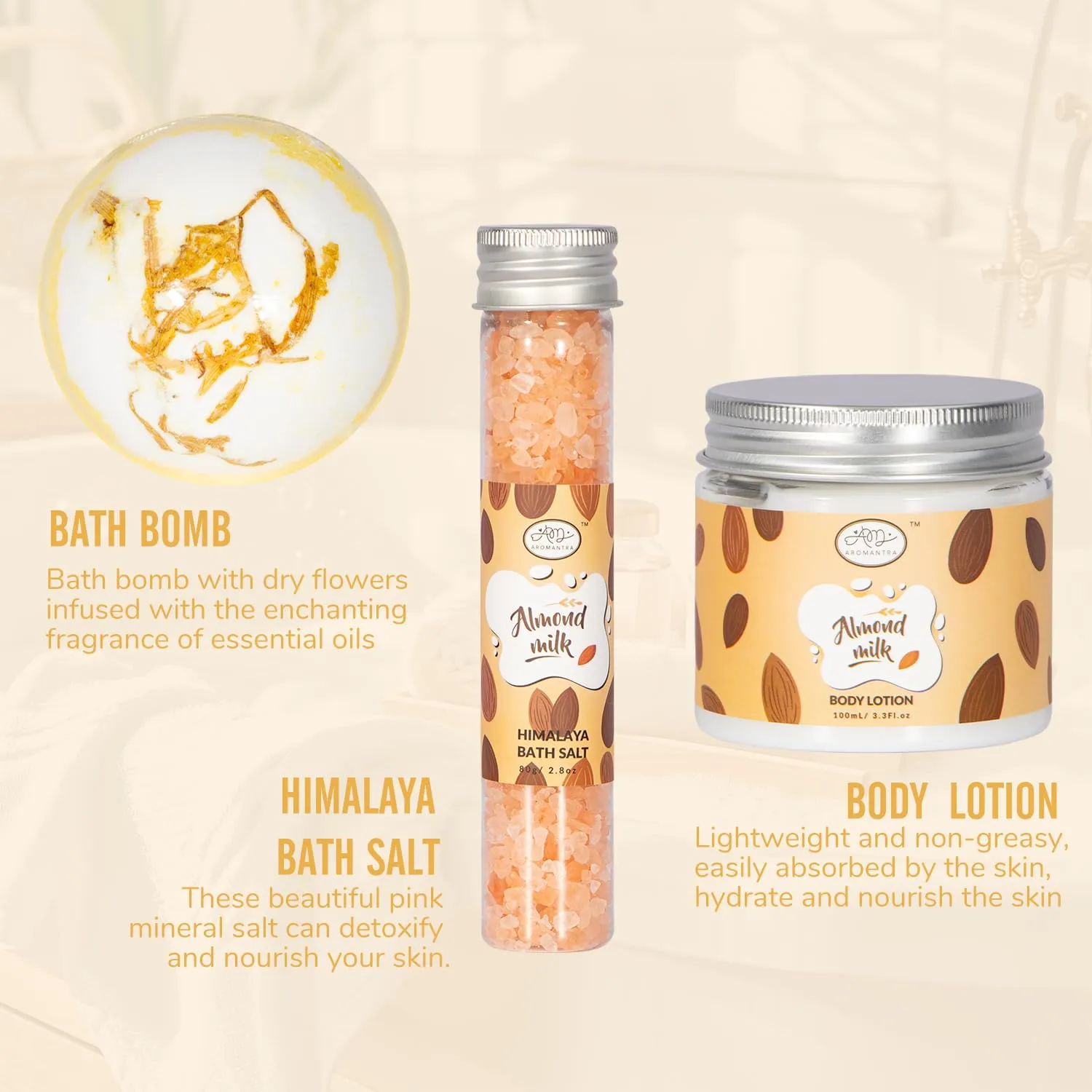 Valentines Day Gifts for Women Spa Gifts Baskets for Women W/Bubble Bath, Bath Salt, Soy Candle, Gifts for Mom Her Female Sister Mother Teacher, Gifts for Women Almond Milk Nourishing Bath & Body Care