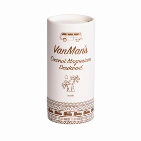 VanMan Magnesium & Vanilla Deodorant Stick - Natural Aluminum Free Deodorant for Women & Men - Effective Odor Control for Skin - With Tallow, Shea Butter & Organic Madagascar Vanilla Bean - 2oz