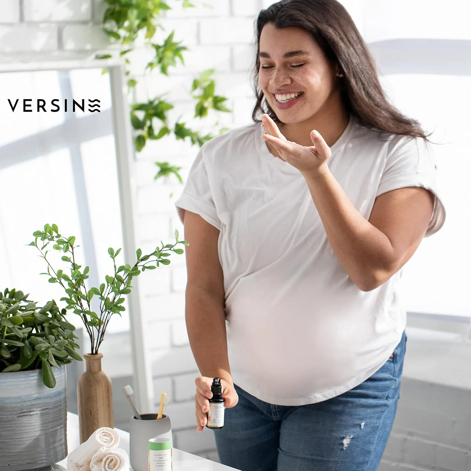 Versine Gentle Actives Face Serum for Normal, Dry, or Sensitive Skin (30ml) | Anti-Aging, Brightening Daily Moisturizer for Women | Safe for Pregnancy, Maternity, Nursing | Clean, Vegan, Cruelty Free