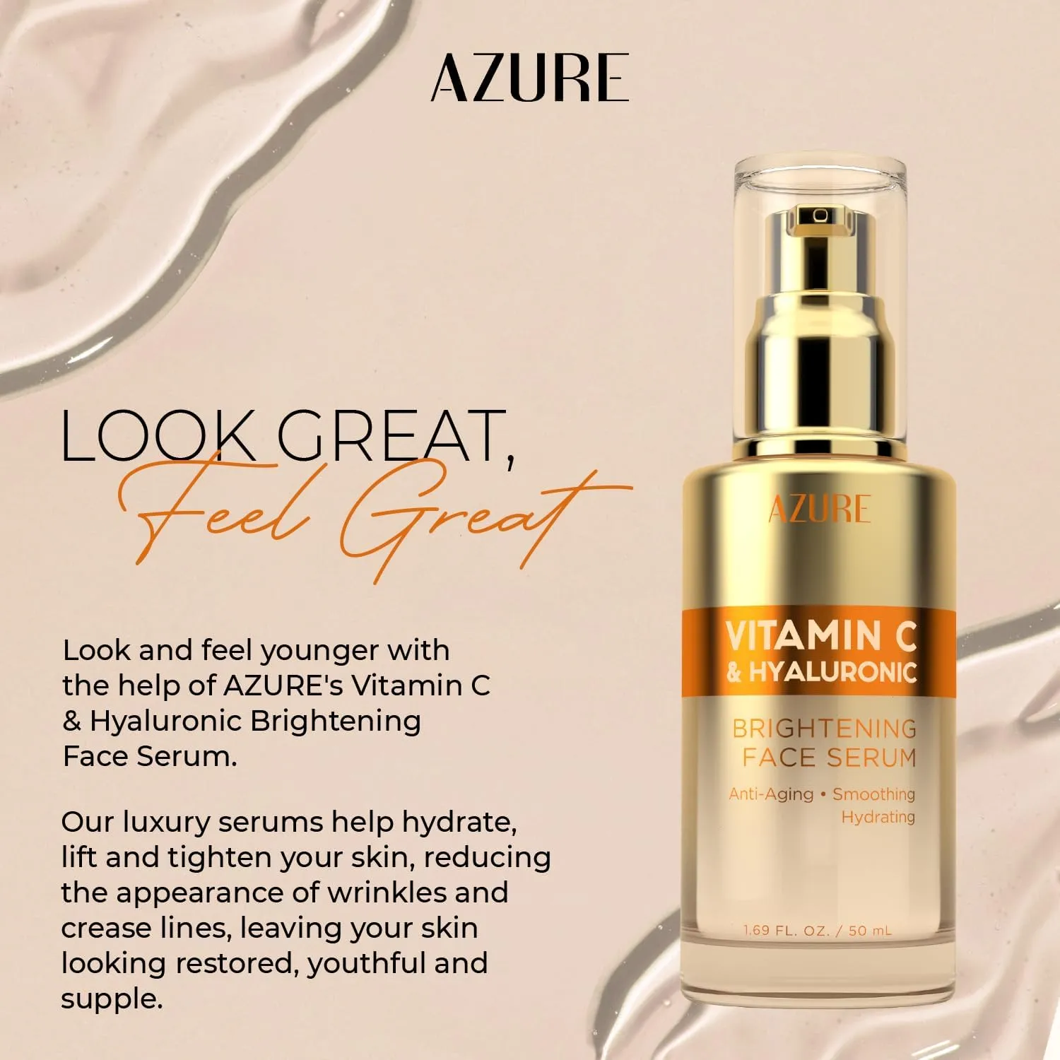 Vitamin C Face Serum with Hyaluronic Acid - Korean Vitamin C Serum for Face - Anti Aging, Brightening Serum for Dark Spots & Wrinkles - Face Serum for Women - Each 1.69 oz - 2 Pack