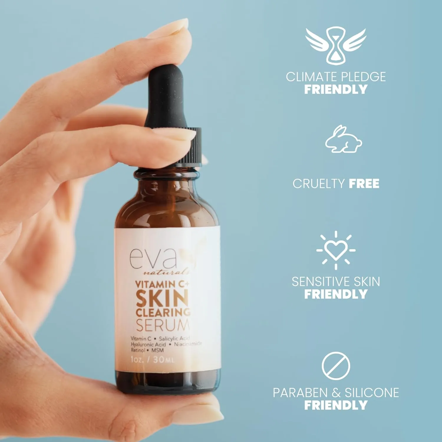 Vitamin C Serum for Face - Skin Clearing Serum with Salicylic Acid Retinol, Niacinamide and Hyaluronic Acid - Skin Brightening Acne Serum - Anti Aging Dark Spot Treatment(1 oz)