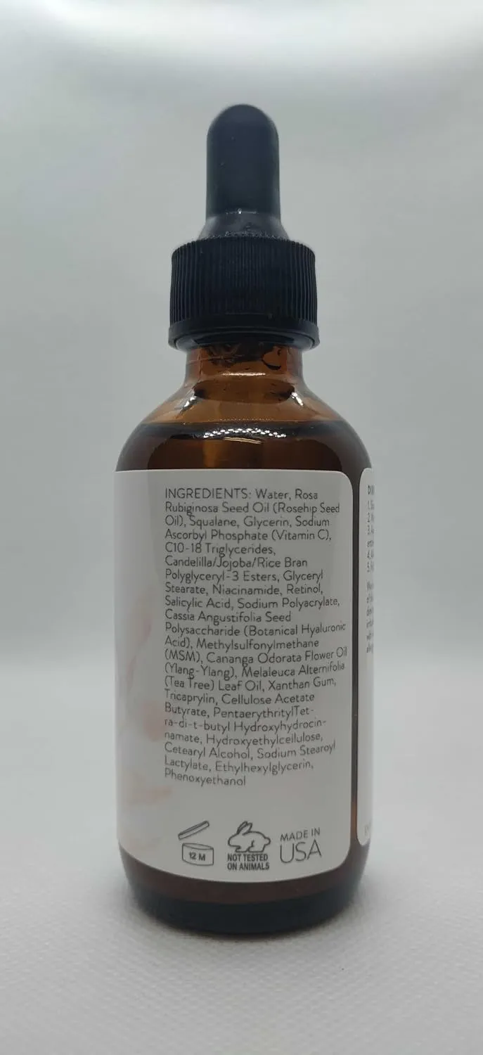 Vitamin C Serum Plus With Hyaluronic Acid, Retinol, Niacinamide, Salicylic Acid - Anti Aging Serum, Skin Clearing, Skin Brightening for Dark Spots (2 oz)