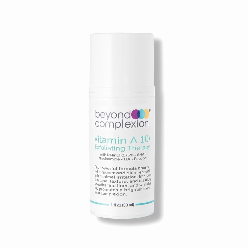 Vitamin A 10  Exfoliating Therapy with Lactic Acid - Light Exfoliation to Clear Acne Rejuvenate Skin and Deliver Clearer Tone and Texture