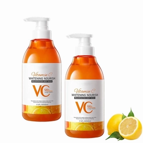 Vitamin C and Lemon Niacinamide Body Wash, Korean Beauty Shower Gel, Nourish Deep Cleansing Body Wash, Evens Tone, All Skin Types (2pcs)