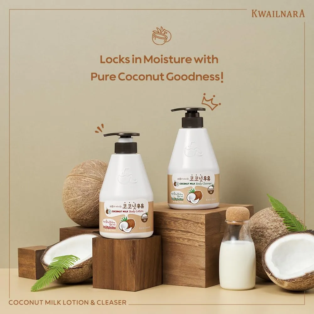 WELCOS KWAILNARA Coconut Milk Body Lotion – Korean Body Lotion for Deep Hydration & Silky Smooth Skin 560 g / 19.75 Fl. Oz