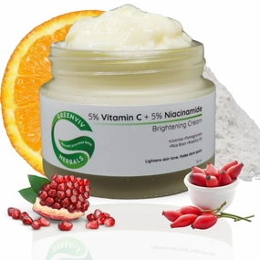 WF Herbals Vitamin C and Niacinamide Brightening Face Cream, 5% Each, with Licorice and Pomegranate, 50ml