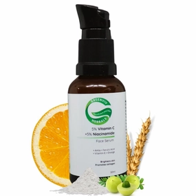 WF Herbals Vitamin C and Niacinamide Face Serum, 5% Each with Amla and Ferulic Acid, 1 fl oz