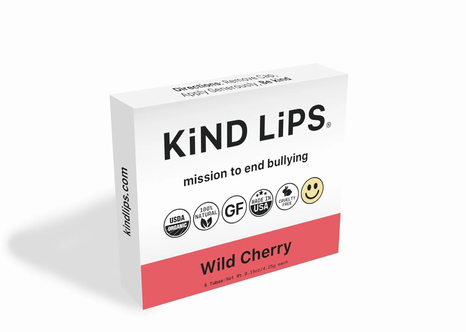 Wild Cherry Lip Balm – Natural & Organic Chapstick for Dry Lips | Gluten-Free Lip Care by Kind Lips | Cherry Flavored Lip Balm for Kids & Adults | 5-Pack Hydrating Lip Salve Set
