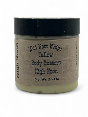 Wild West Whips Tallow Body Butters (Lemon Poppy) - Organic Handcrarfted with Whipped Tallow, Jojoba Oil, Cocoa Butter, and Coconut Oils - 2 oz