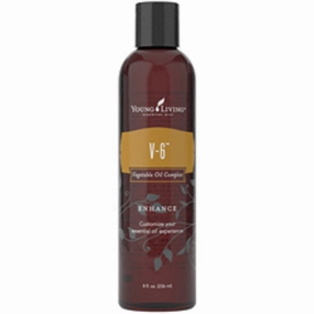 Young Living V-6 Vegetable Oil Complex, 8 oz, Blend of Coconut, Sesame, Grape Seed, Almond, Olive & Sunflower and Essential oil, Nourishes Skin, and Enhances Massage, Non-Staining and Odorless
