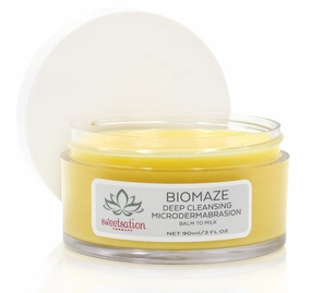 YUNASENCE Biomaze Natural Microdermabrasion Balm to Milk Cleanser, Melting Cleansing Balm for face. With Shea Butter, Sea Buckthorn, Vitamin E, Rice Fibers.