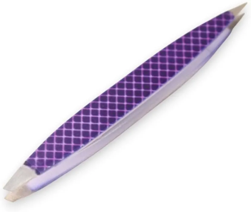 Z-Tweeze Professional Stainless Steel Dual Ended Precision Tweezers - Aurora Collection (Crisscross)