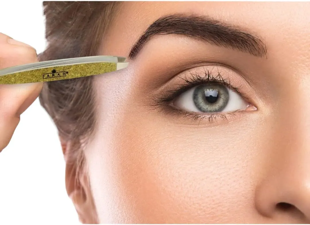 Z-Tweeze Professional Stainless Steel Dual Ended Precision Tweezers- Gold Collection (Sandstone)