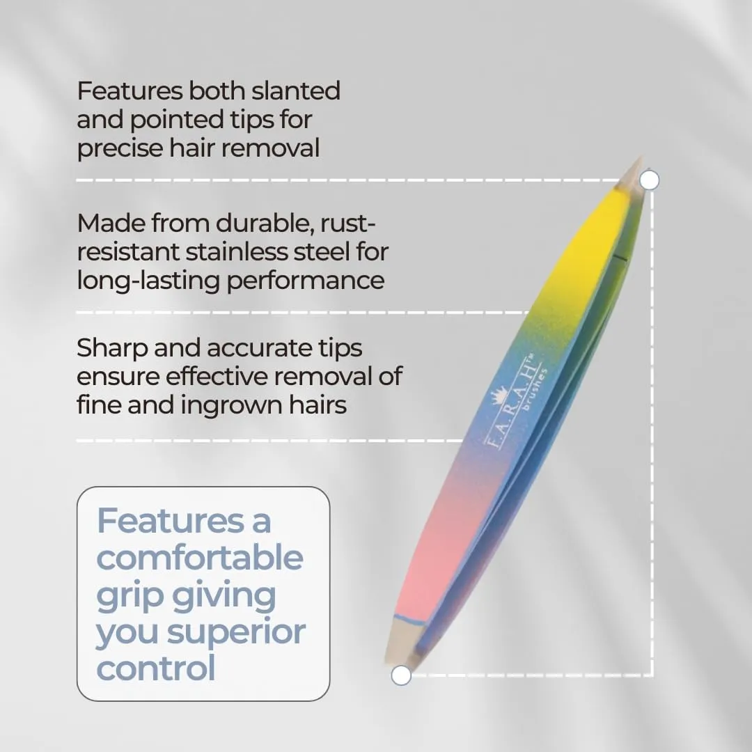 Z-Tweeze Professional Stainless Steel Dual Ended Precision Tweezers Slanted and Pointed Tips - Spectrum Beauty Collection (Valley Girl 2)