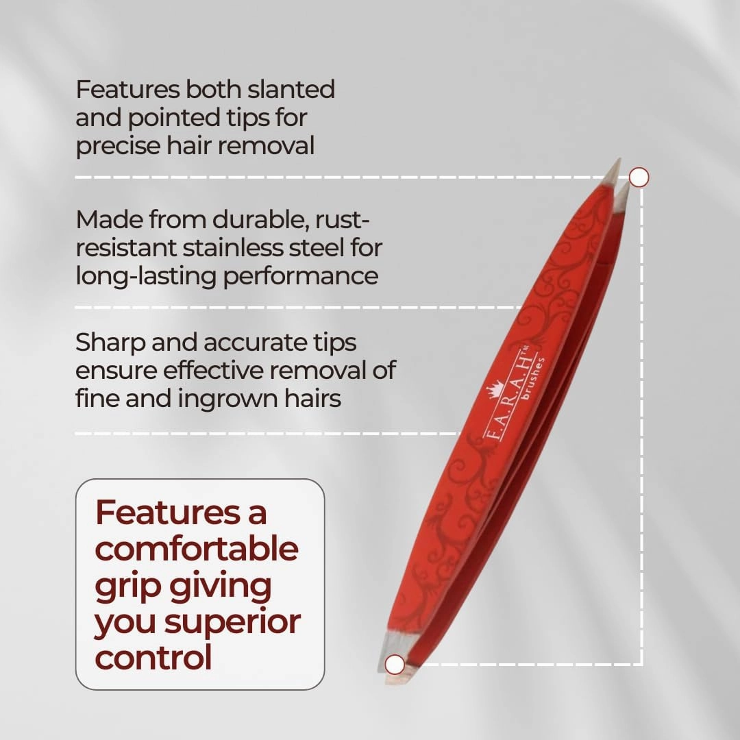 Z-Tweeze Professional Stainless Steel Dual Ended Precision Tweezers Slanted and Pointed Tips - Spectrum Beauty Collection (Aroosa)