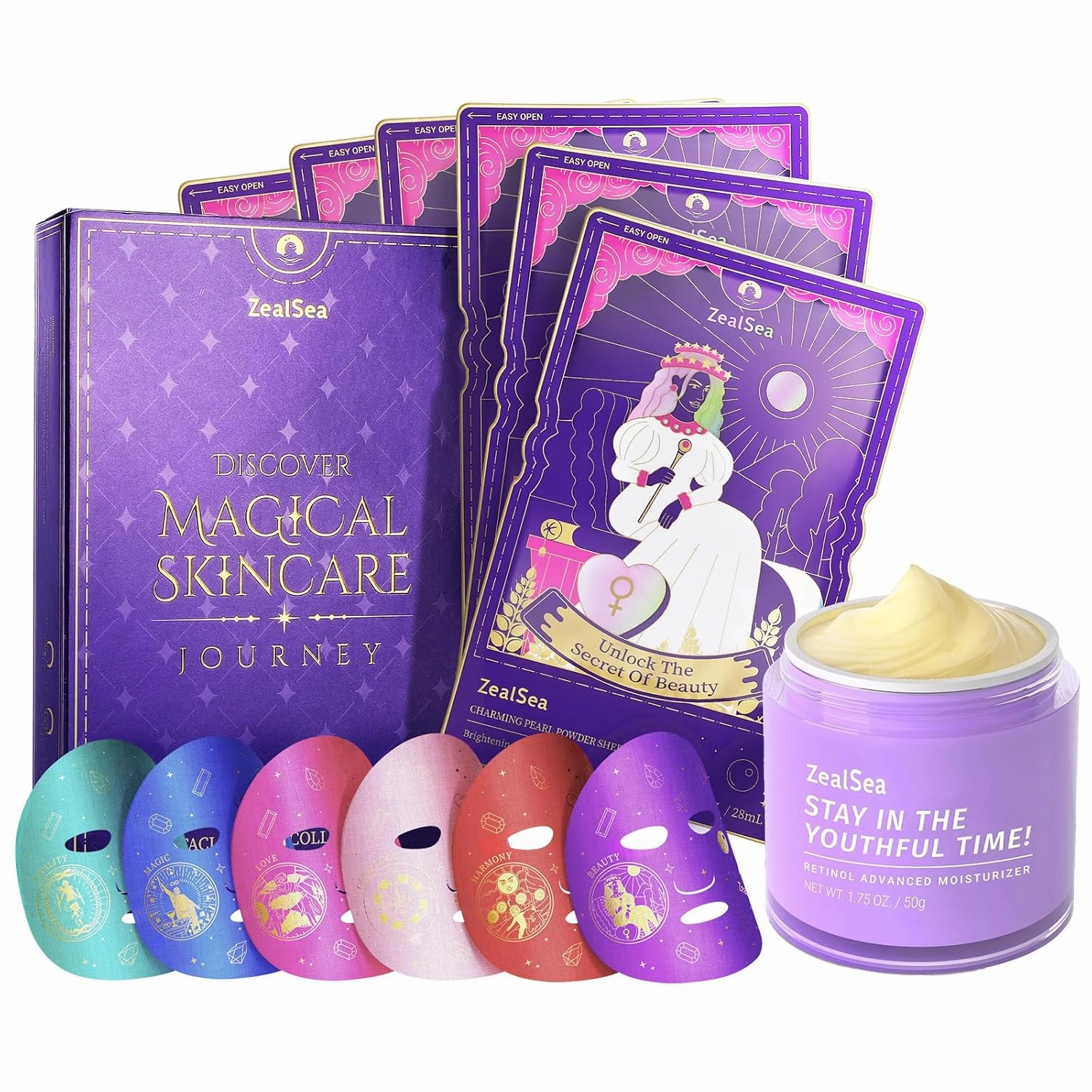 ZealSea Face Sheet Masks Skincare Retinol Cream Set