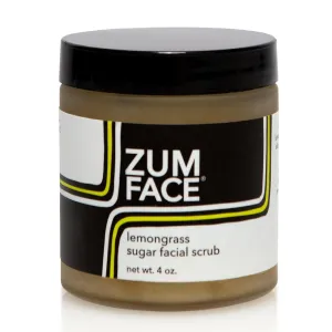 Zum Indigo Wild Face Sugar Facial Scrub - Natural Sugar Scrub - Soothing Facial Exfoliator with Jojoba Oil, Coconut Oil & Olive Oil - Lemongrass - 4 Oz